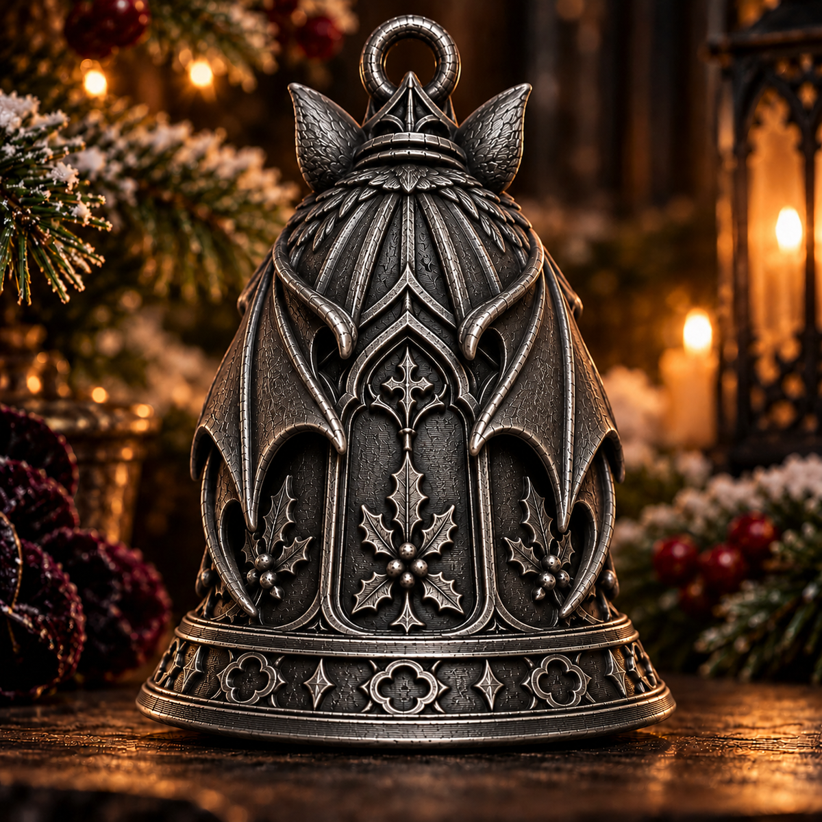 The Belfry Bat - Gothic Christmas Tree Ornament, Bat Bell Decoration, Alternative Xmas Decor, Gothic Holiday Ornament, Dark Christmas Gift