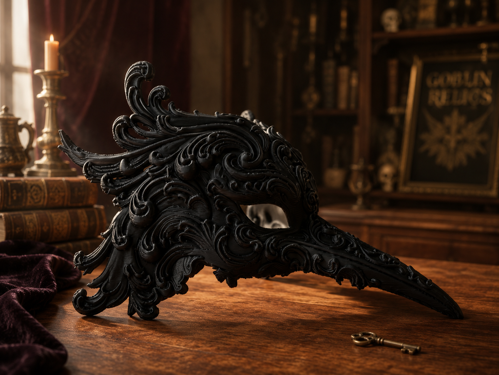 The Ebony Flight — Bird Masquerade Mask by Gremlin Relics