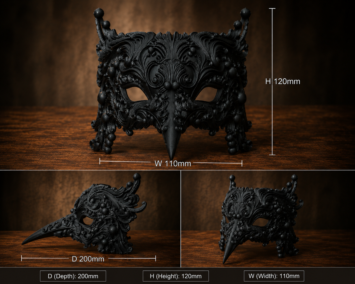The Ebony Flight — Bird Masquerade Mask by Gremlin Relics