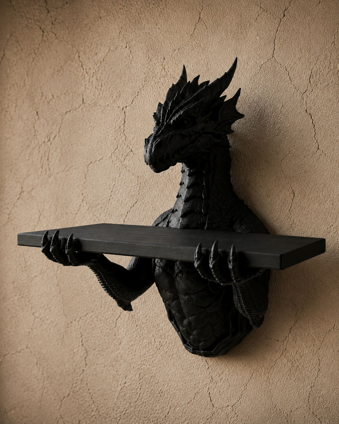 The Grimoire Guardian — Dragon Wall Shelf by Gremlin Relics