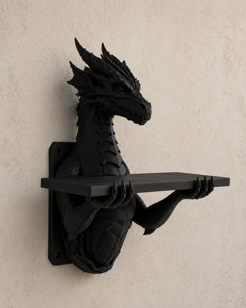 The Grimoire Guardian — Dragon Wall Shelf by Gremlin Relics