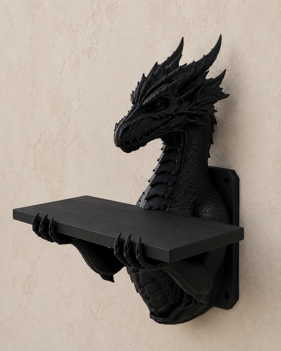 The Grimoire Guardian — Dragon Wall Shelf by Gremlin Relics