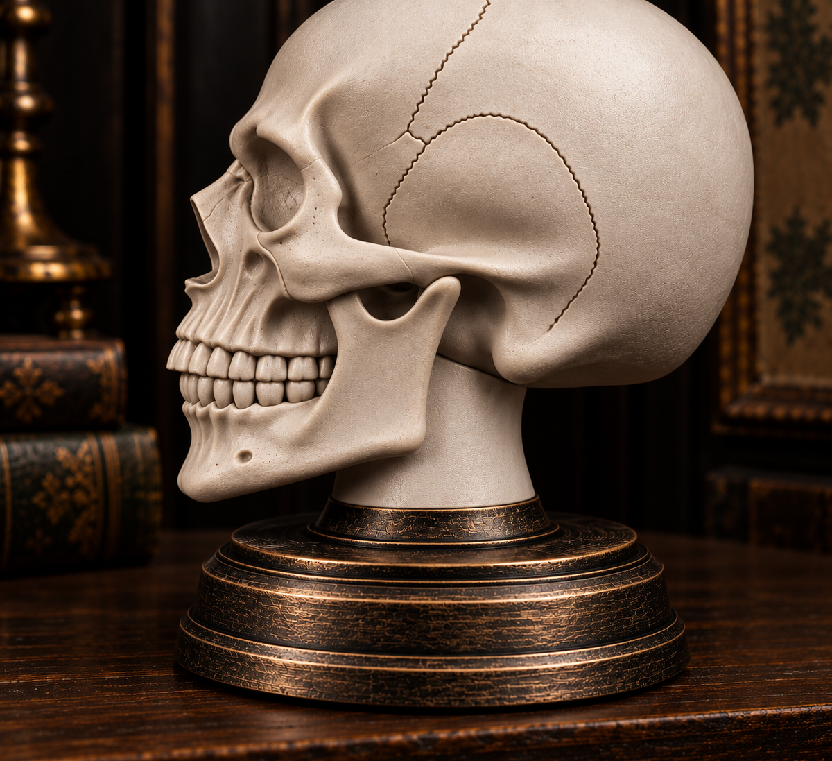 The Anatomist's Study — Skull Bust with Display Stand by Gremlin Relics