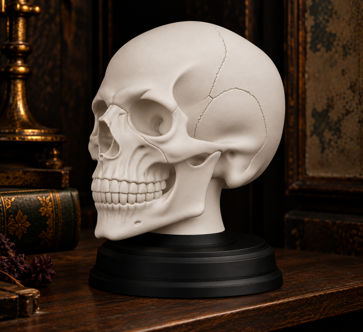 The Anatomist's Study — Skull Bust with Display Stand by Gremlin Relics