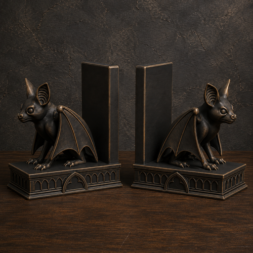 The Belfry Guard — Gothic Bat Bookend by Gremlin Relics