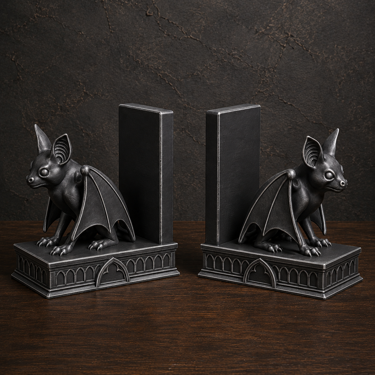 The Belfry Guard — Gothic Bat Bookend by Gremlin Relics