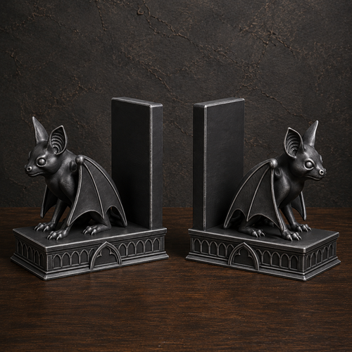 The Belfry Guard — Gothic Bat Bookend by Gremlin Relics