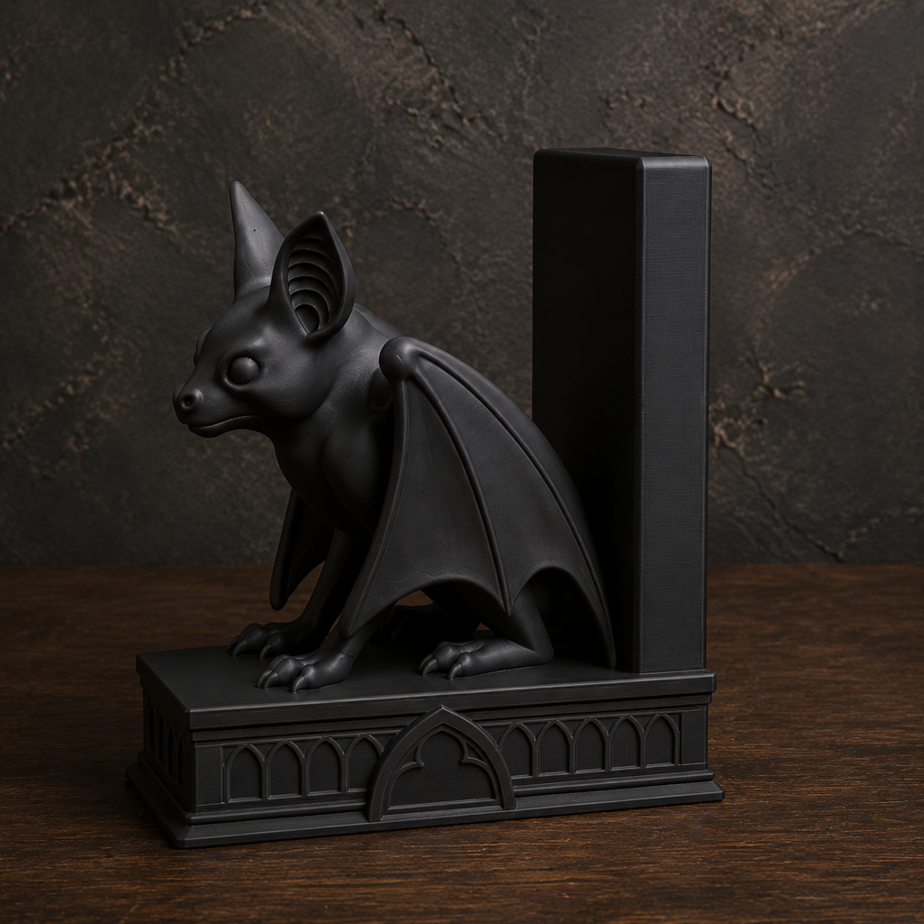 The Belfry Guard — Gothic Bat Bookend by Gremlin Relics