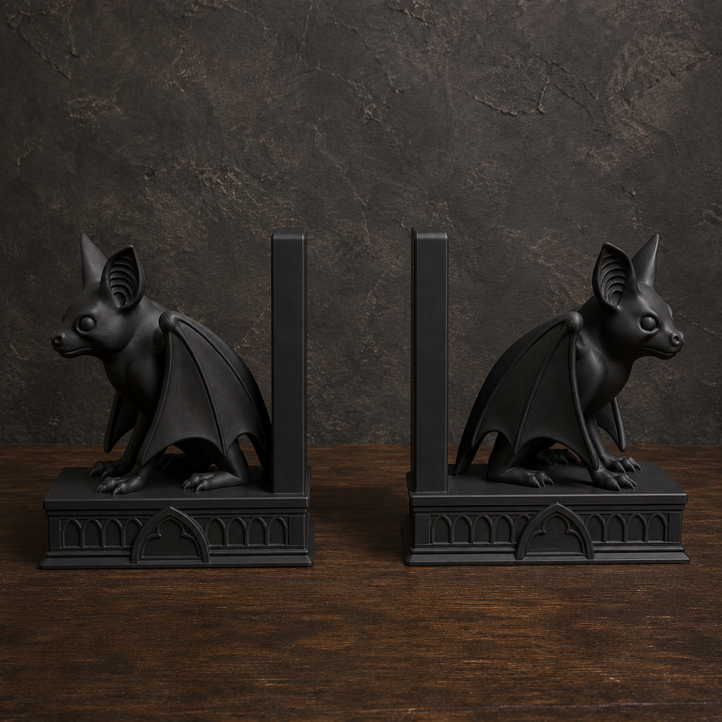 The Belfry Guard — Gothic Bat Bookend by Gremlin Relics