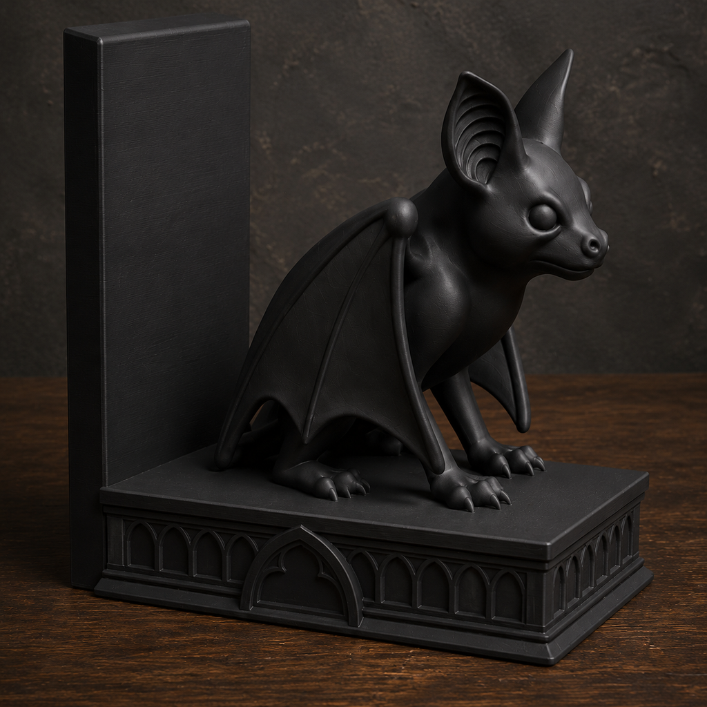 The Belfry Guard — Gothic Bat Bookend by Gremlin Relics