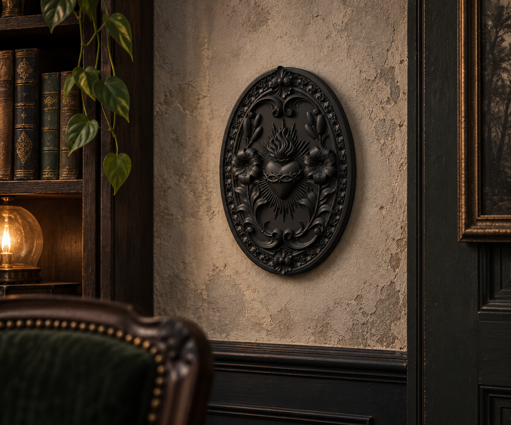 The Burning Vow — Sacred Heart Wall Plaque by Gremlin Relics