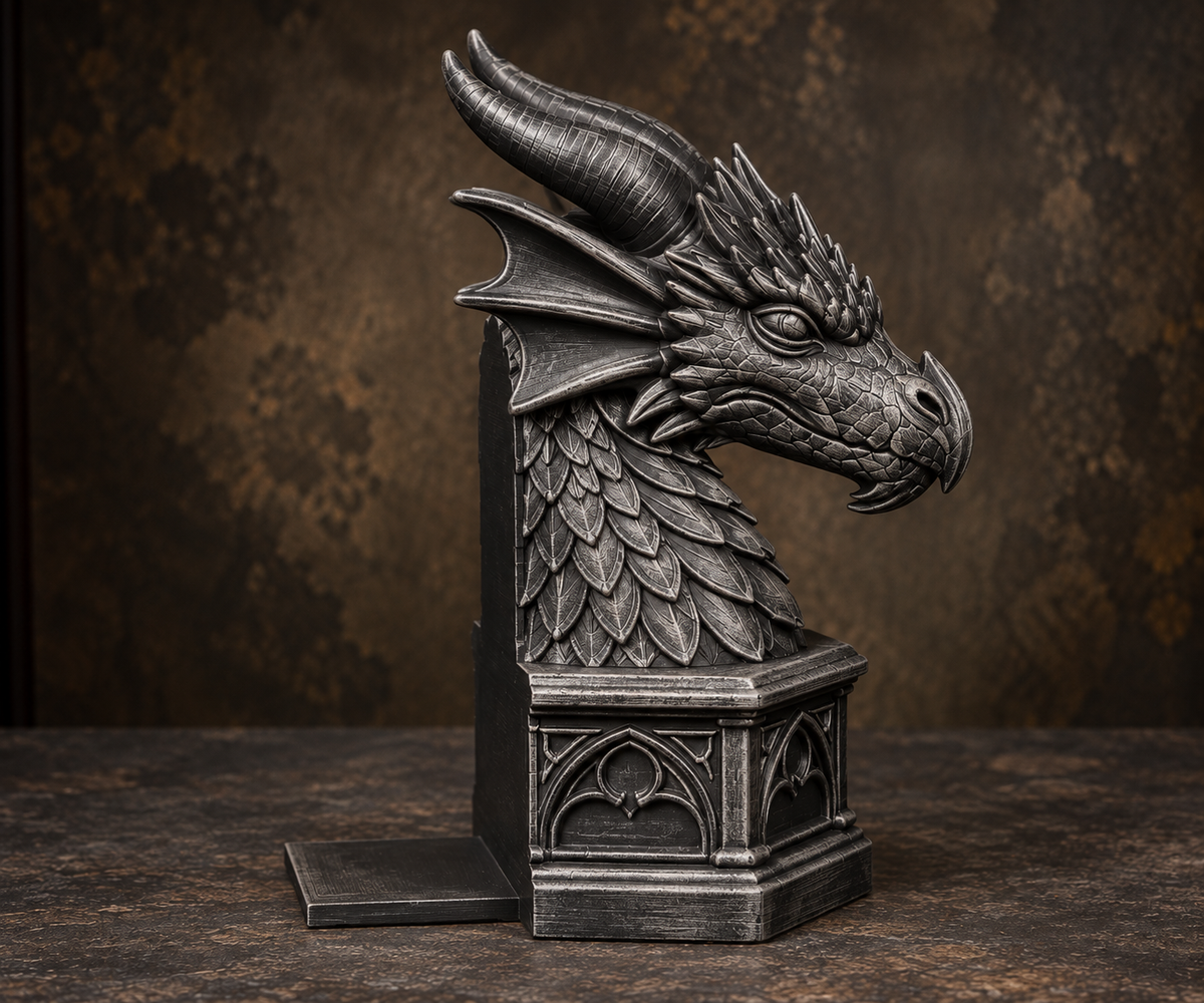 The Cloistered Drake — Dragon Cathedral Bookend by Gremlin Relics