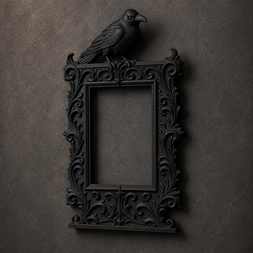 The Rook's Window — Gothic Crow Photo Frame by Gremlin Relics