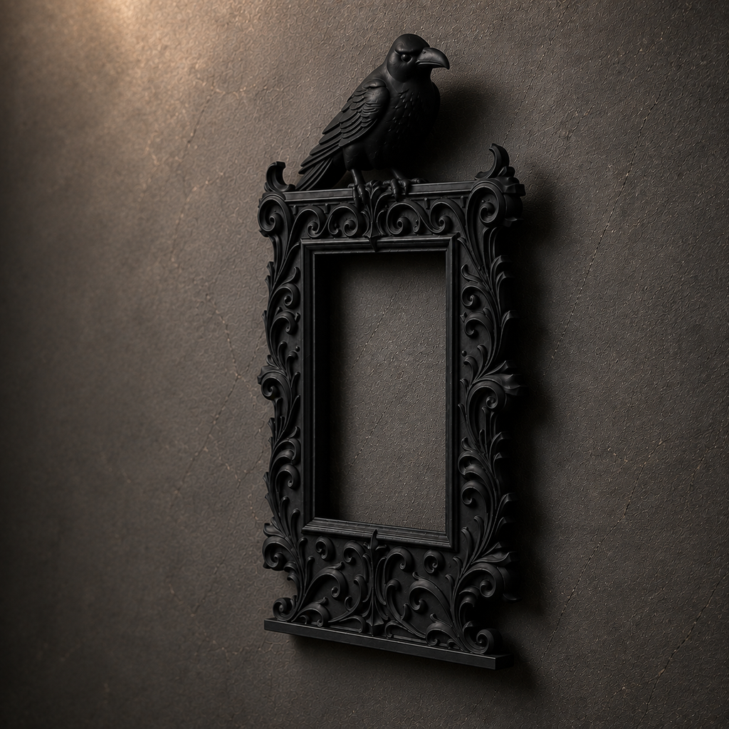 The Rook's Window — Gothic Crow Photo Frame by Gremlin Relics