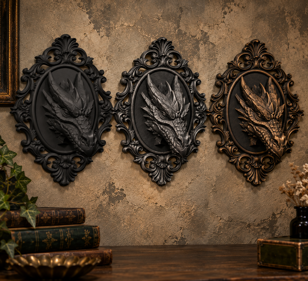 The Coiled Wyrm — Dragon Wall Plaque by Gremlin Relics