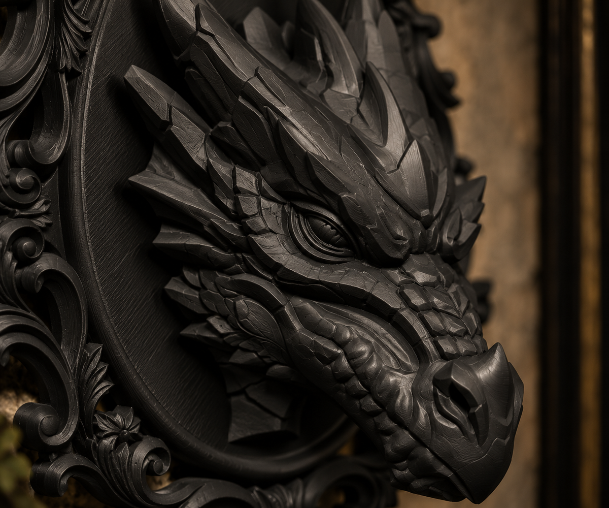 The Coiled Wyrm — Dragon Wall Plaque by Gremlin Relics