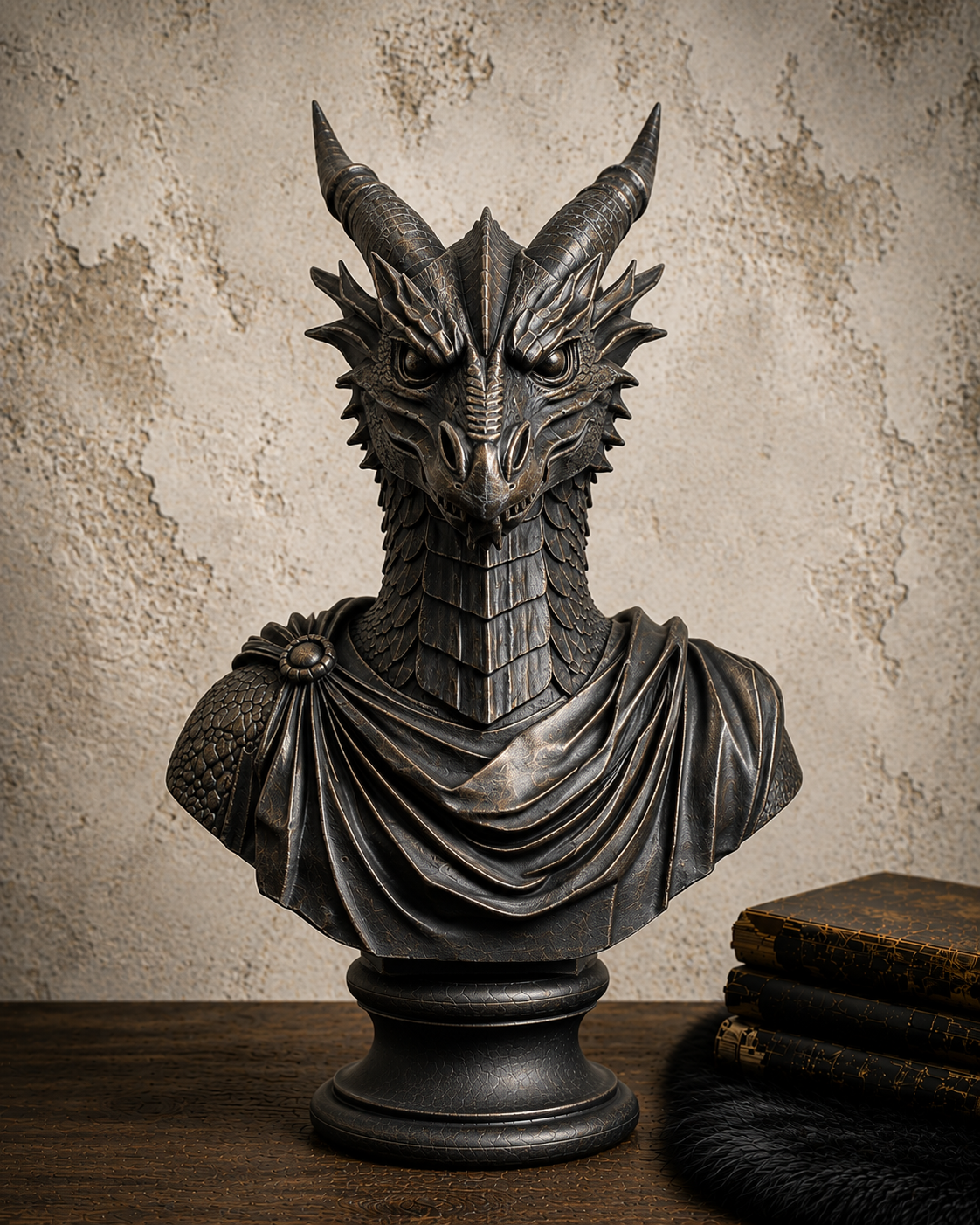 The Lorekeeper — Dragon Bust Statue by Gremlin Relics