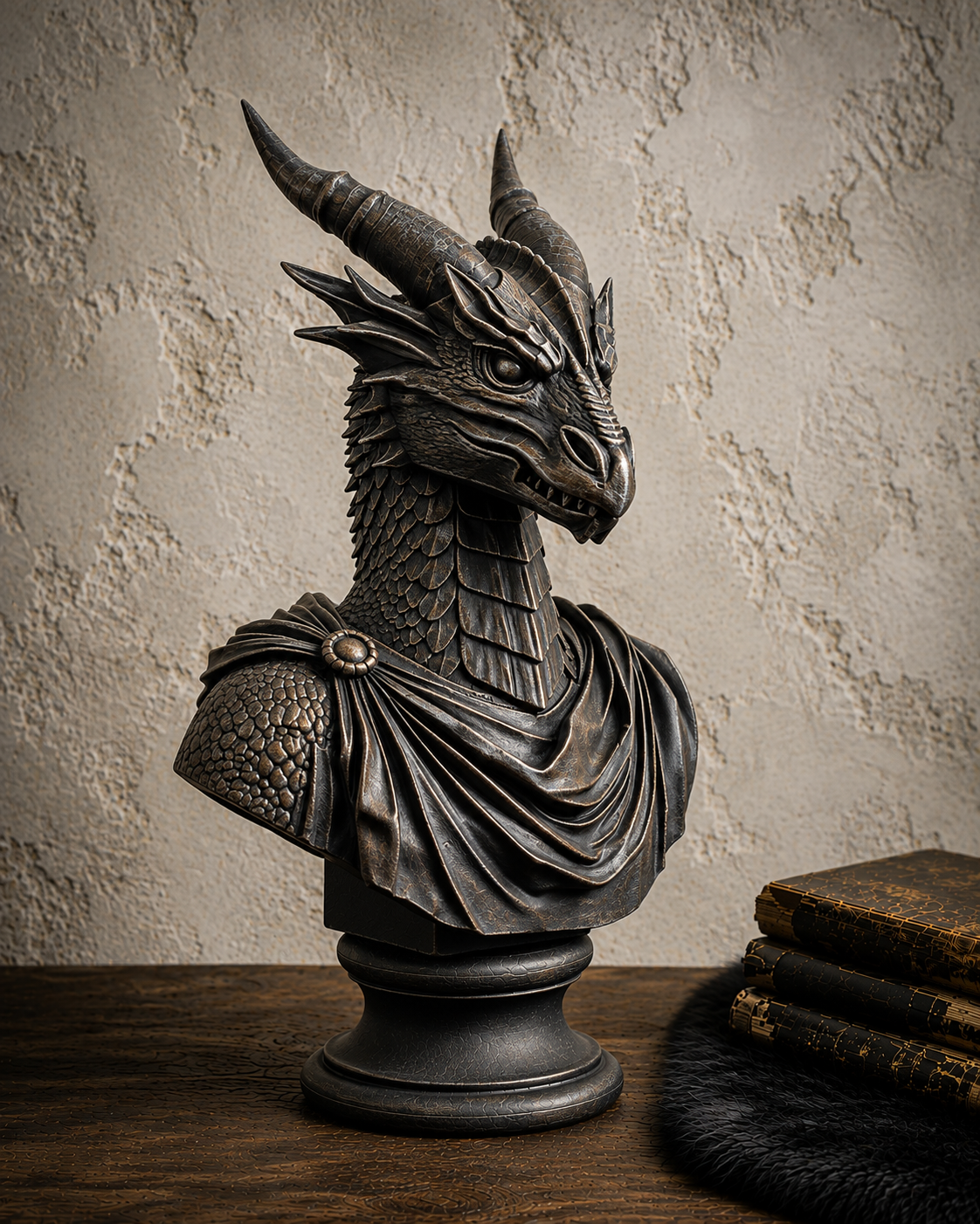 The Lorekeeper — Dragon Bust Statue by Gremlin Relics