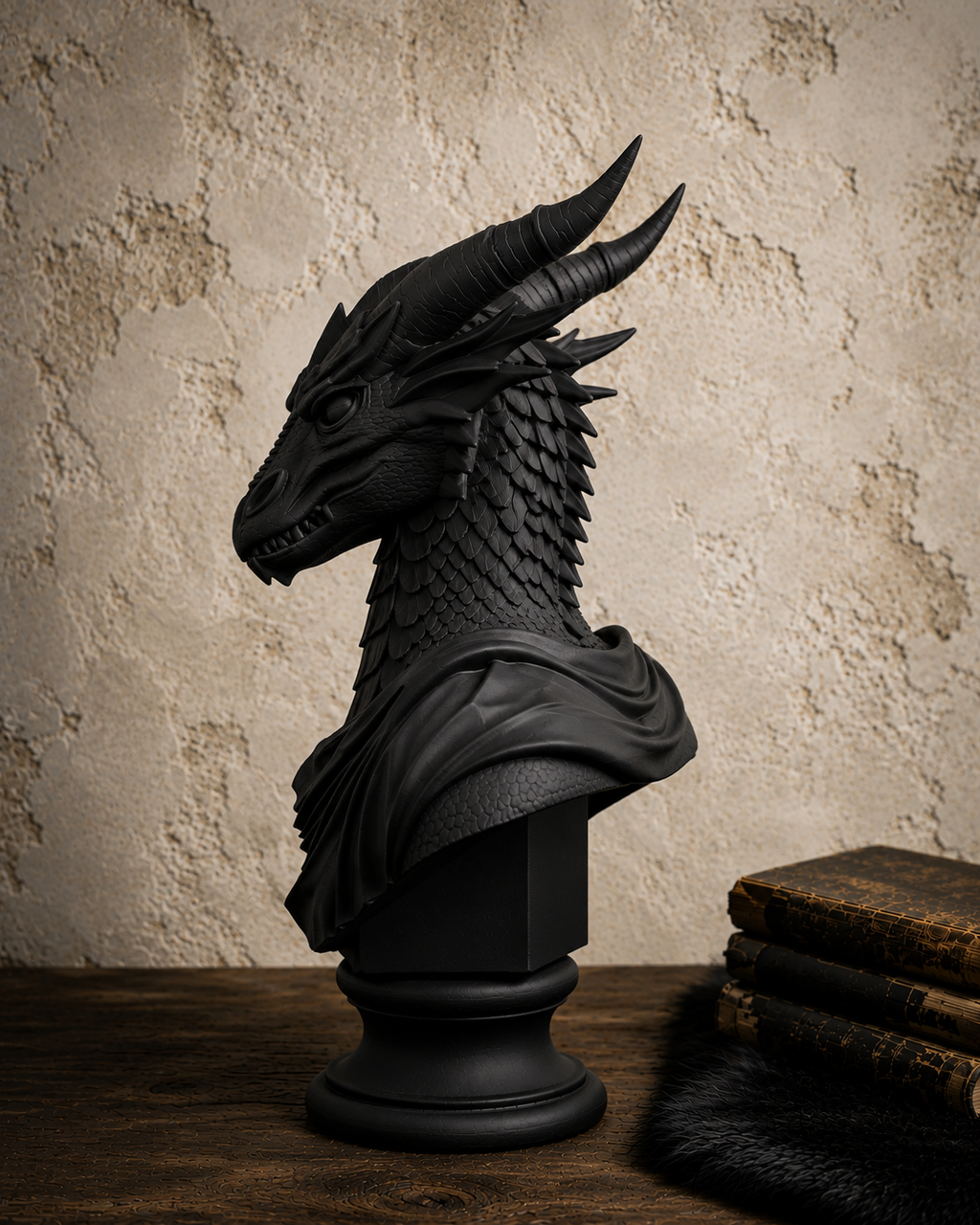 The Lorekeeper — Dragon Bust Statue by Gremlin Relics