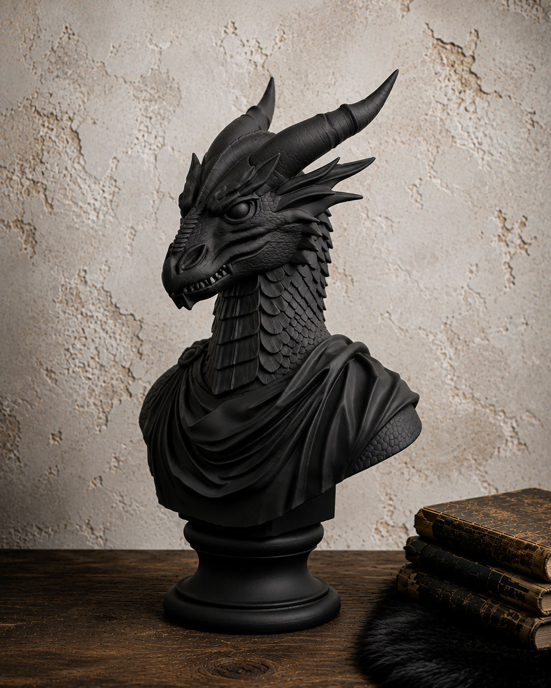 The Lorekeeper — Dragon Bust Statue by Gremlin Relics