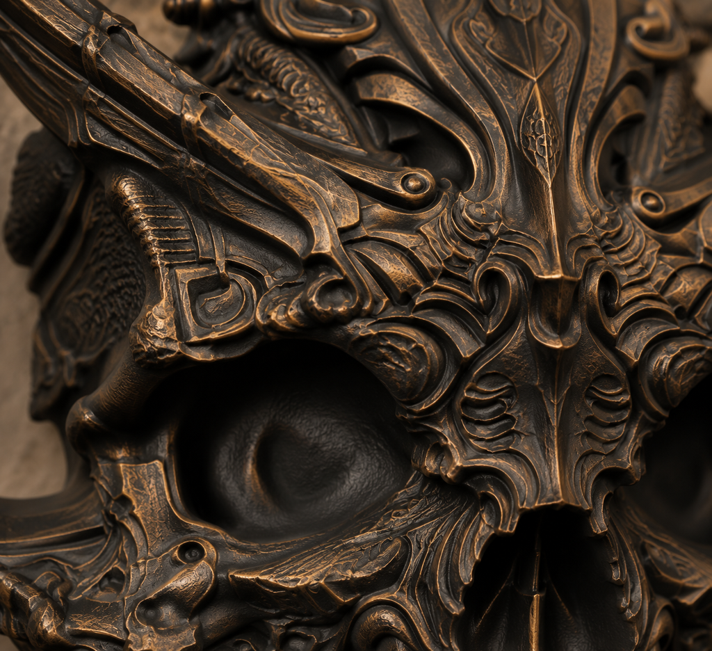The Horned Relic — Demon Skull Wall Mount by Gremlin Relics