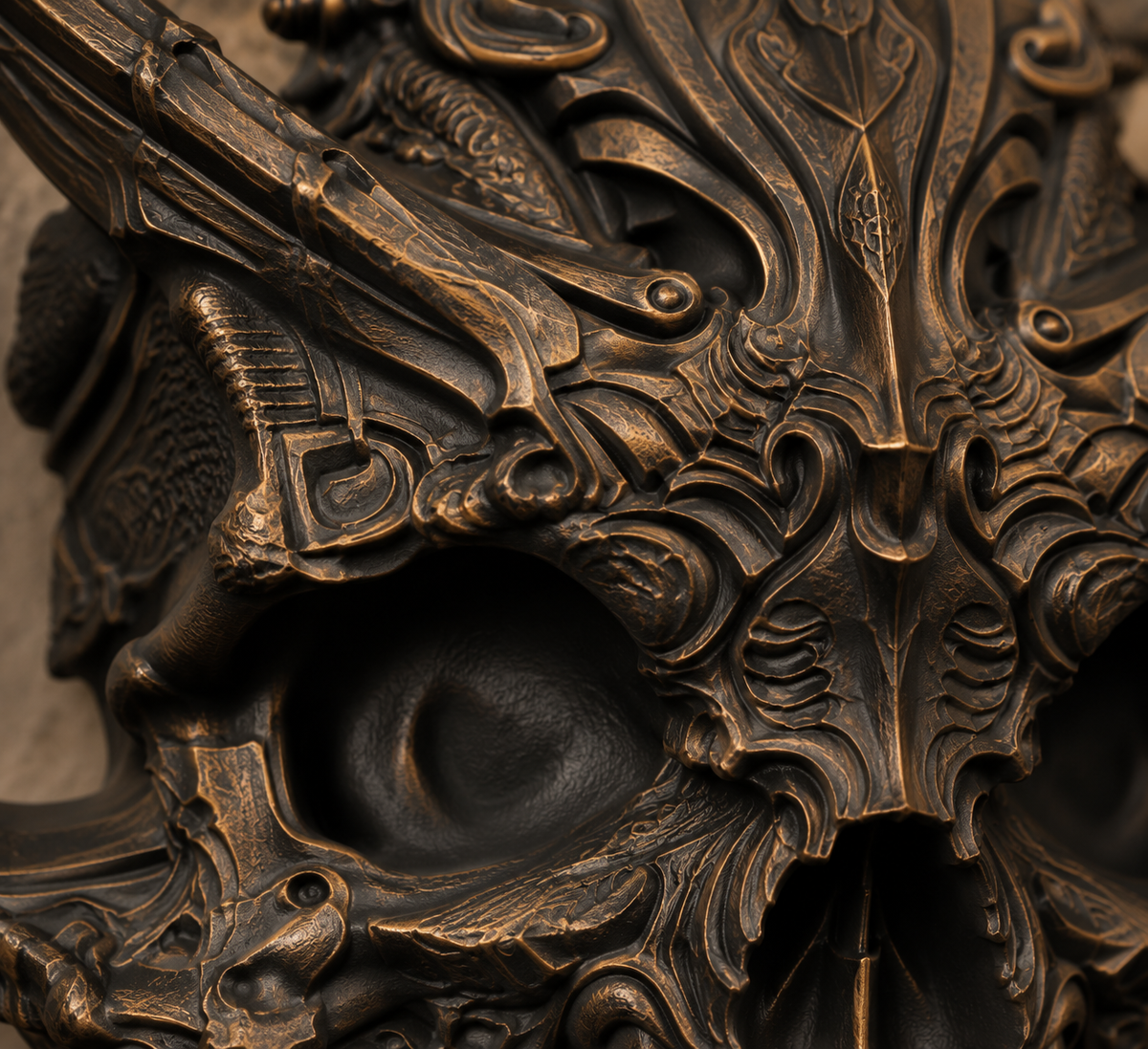 The Horned Relic — Demon Skull Wall Mount by Gremlin Relics