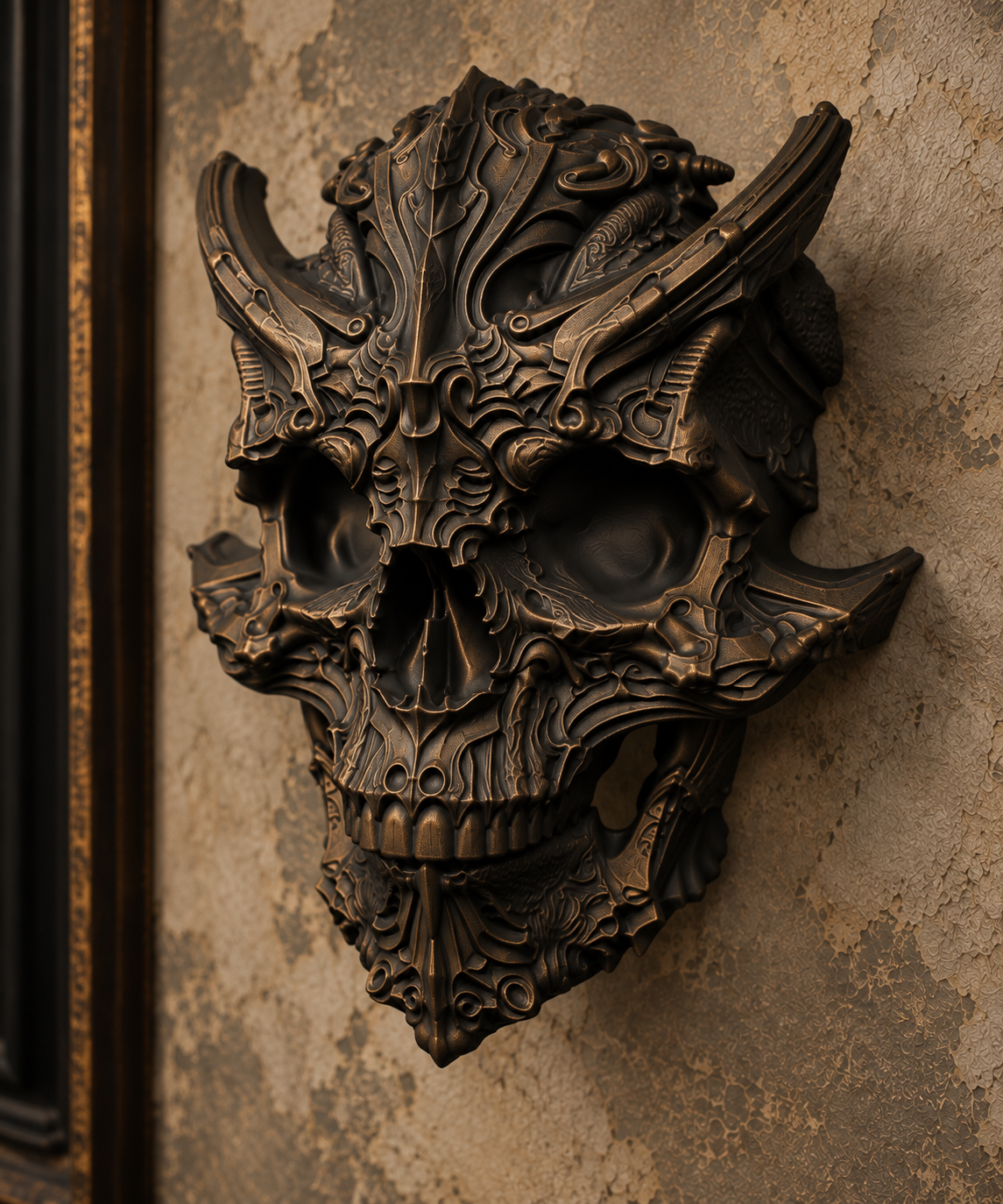 The Horned Relic — Demon Skull Wall Mount by Gremlin Relics