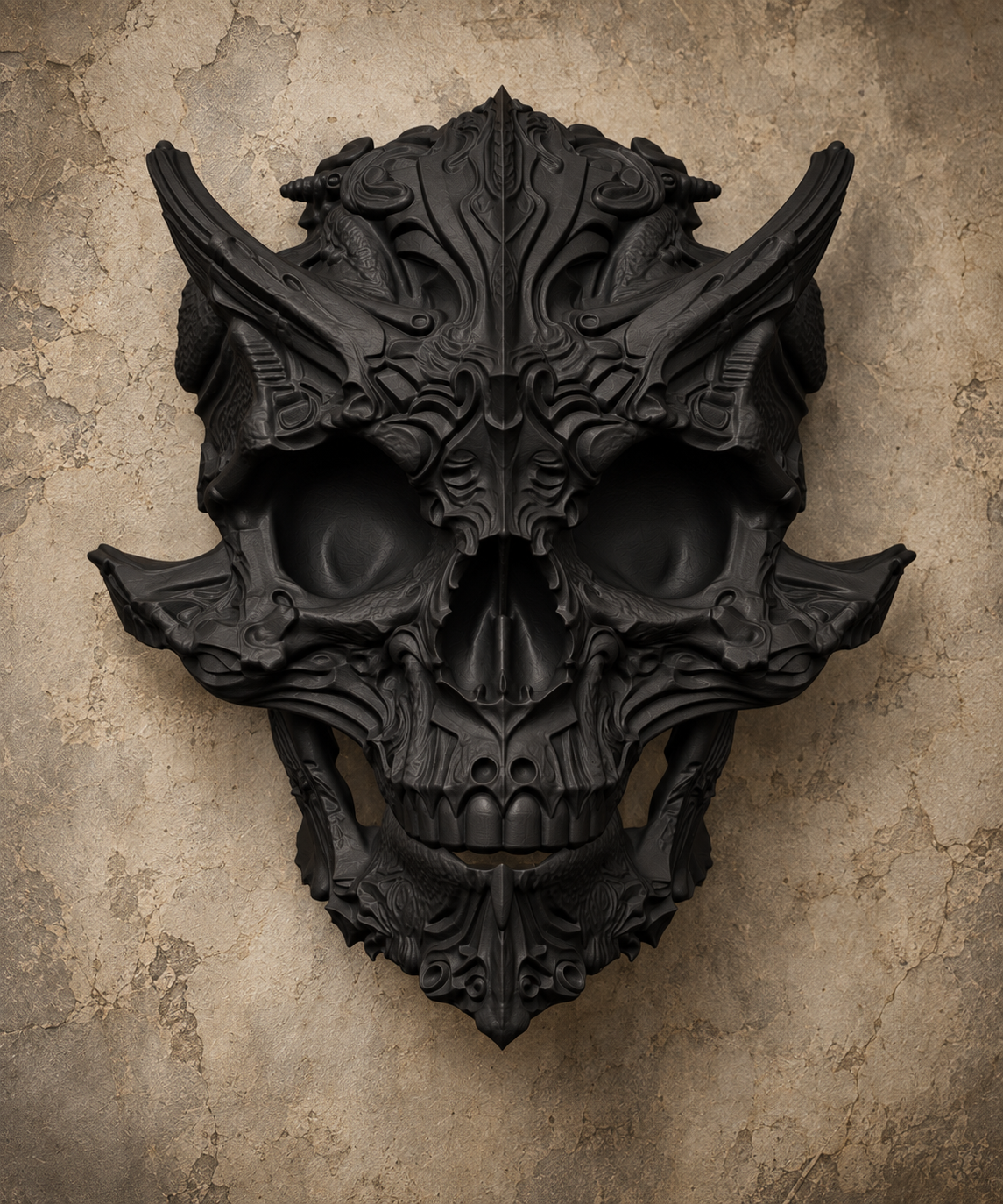 The Horned Relic — Demon Skull Wall Mount by Gremlin Relics