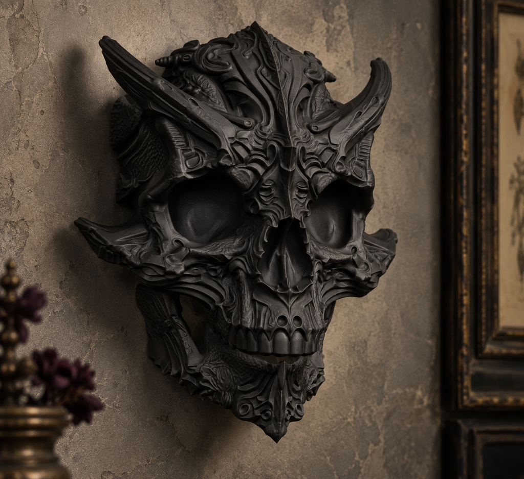 The Horned Relic — Demon Skull Wall Mount by Gremlin Relics