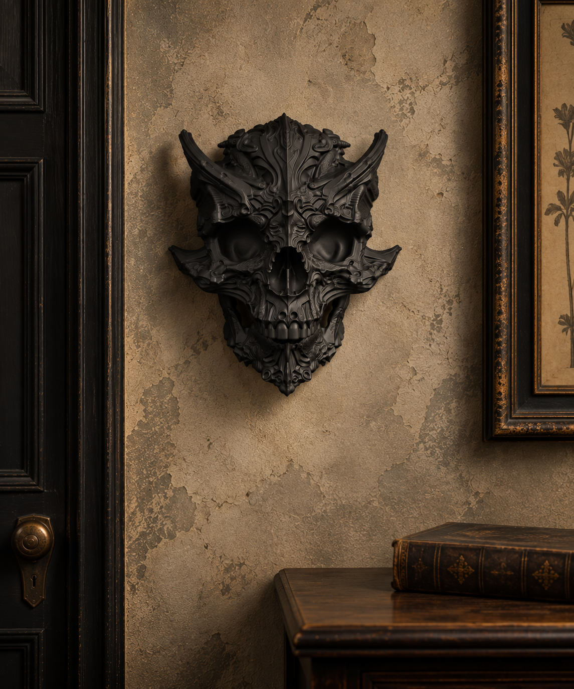 The Horned Relic — Demon Skull Wall Mount by Gremlin Relics