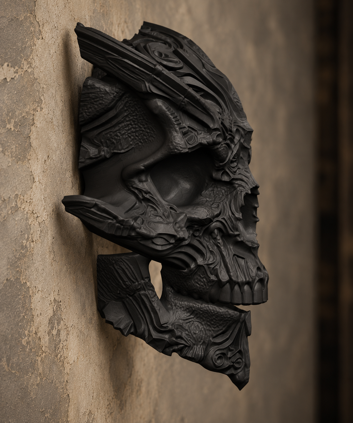 The Horned Relic — Demon Skull Wall Mount by Gremlin Relics