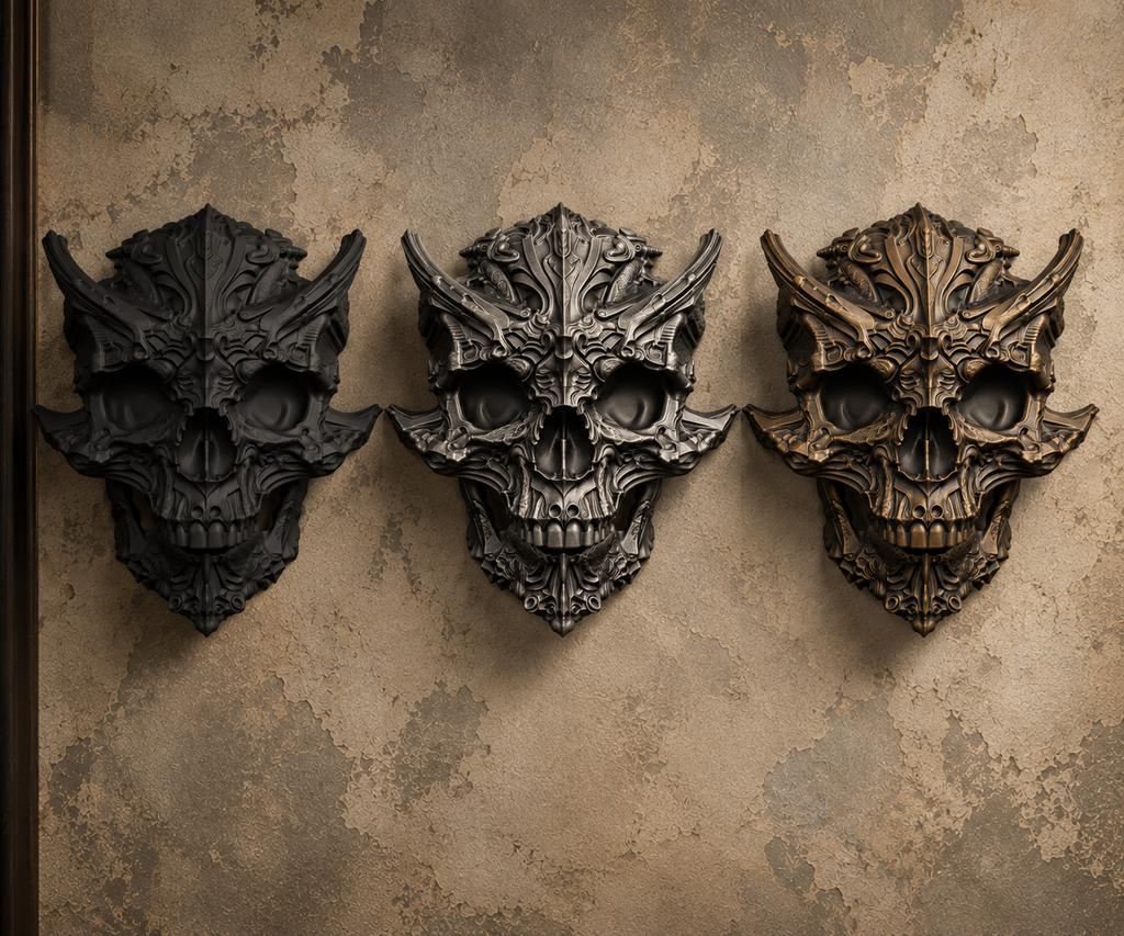 The Horned Relic — Demon Skull Wall Mount by Gremlin Relics