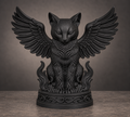 The Familiar — Winged Black Cat Figurine by Gremlin Relics