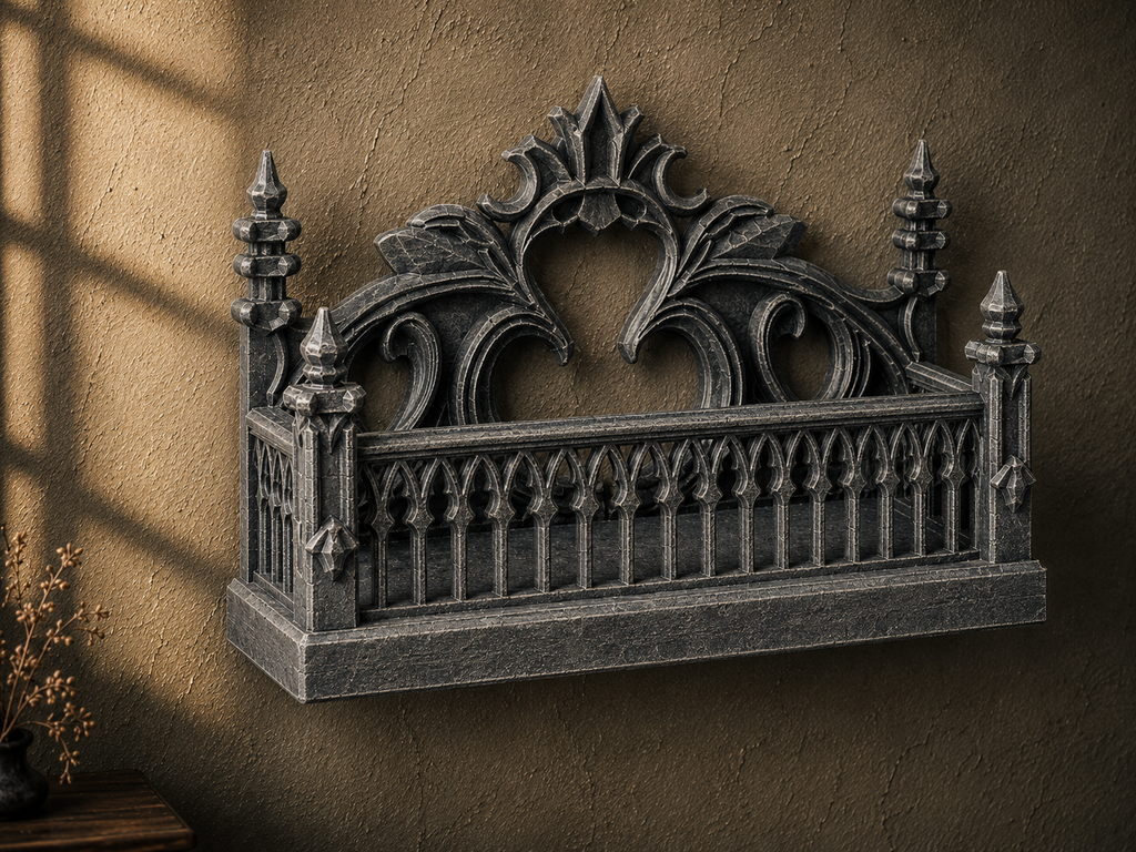 The Thorned Grove — Botanical Gothic Wall Shelf by Gremlin Relics