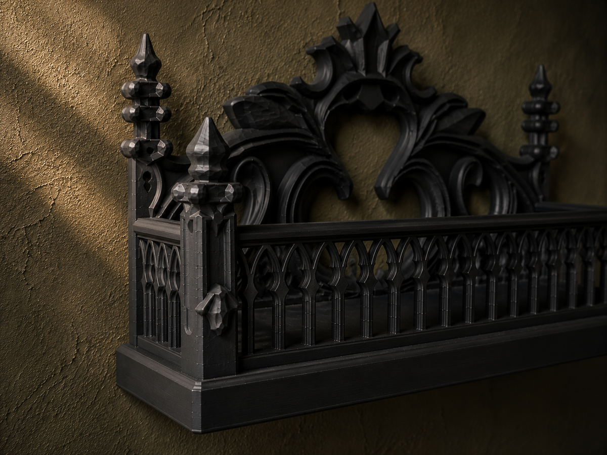 The Thorned Grove — Botanical Gothic Wall Shelf by Gremlin Relics