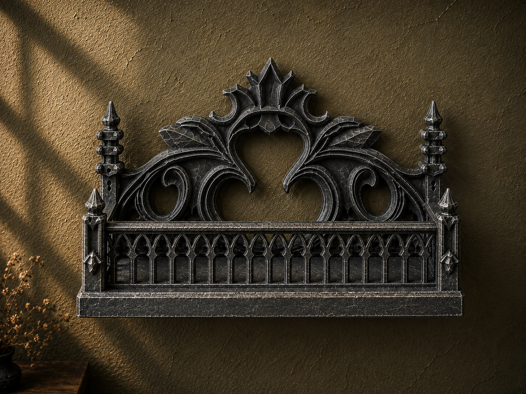 The Thorned Grove — Botanical Gothic Wall Shelf by Gremlin Relics