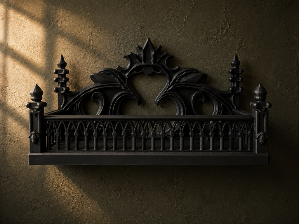 The Thorned Grove — Botanical Gothic Wall Shelf by Gremlin Relics