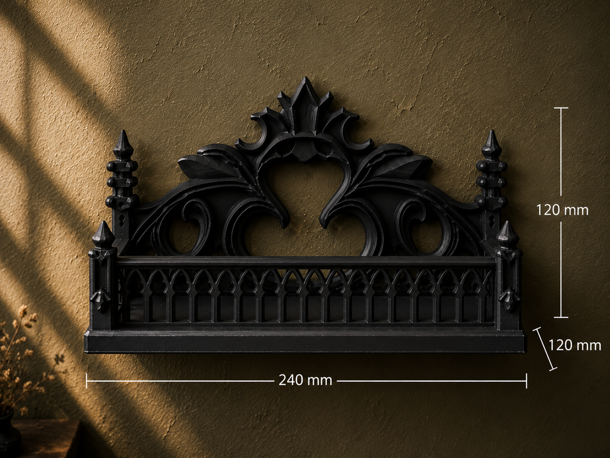 The Thorned Grove — Botanical Gothic Wall Shelf by Gremlin Relics