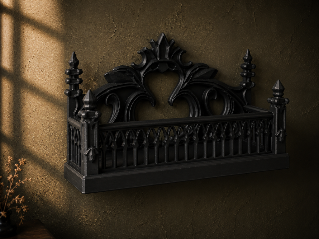 The Thorned Grove — Botanical Gothic Wall Shelf by Gremlin Relics