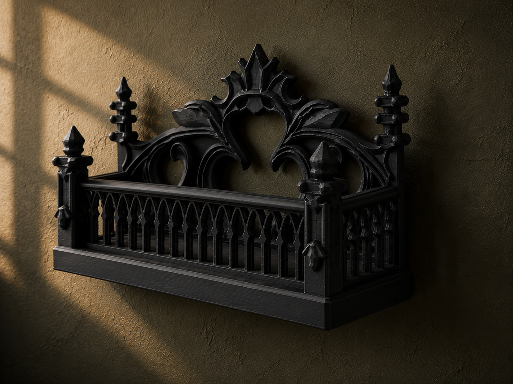 The Thorned Grove — Botanical Gothic Wall Shelf by Gremlin Relics