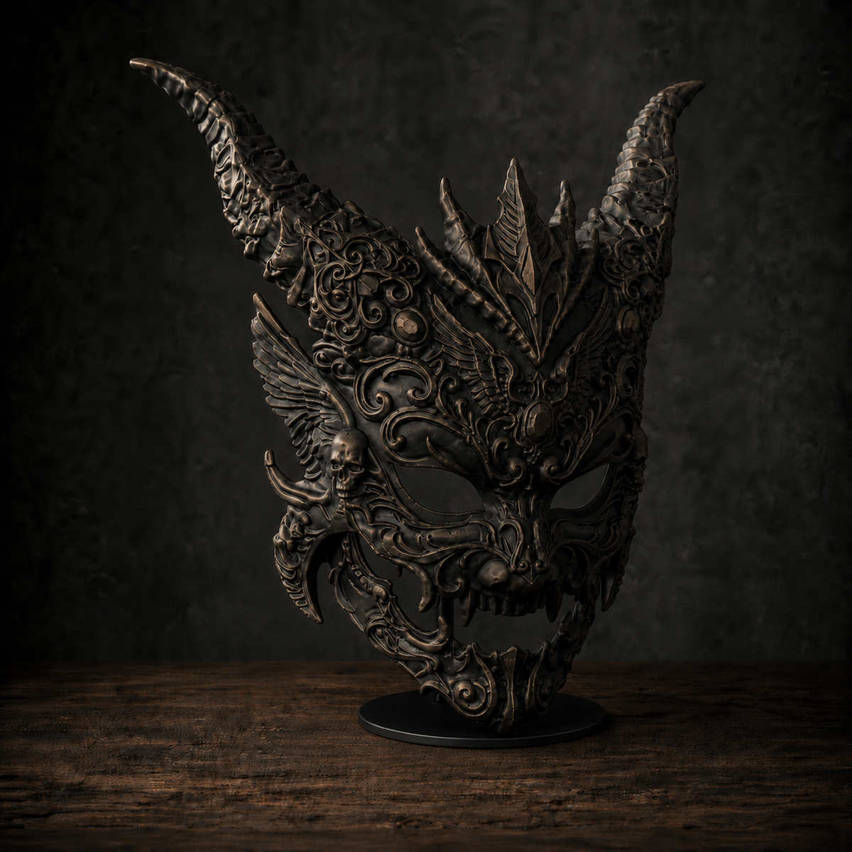The Infernal Crown — Horned Demon Masquerade Mask by Gremlin Relics