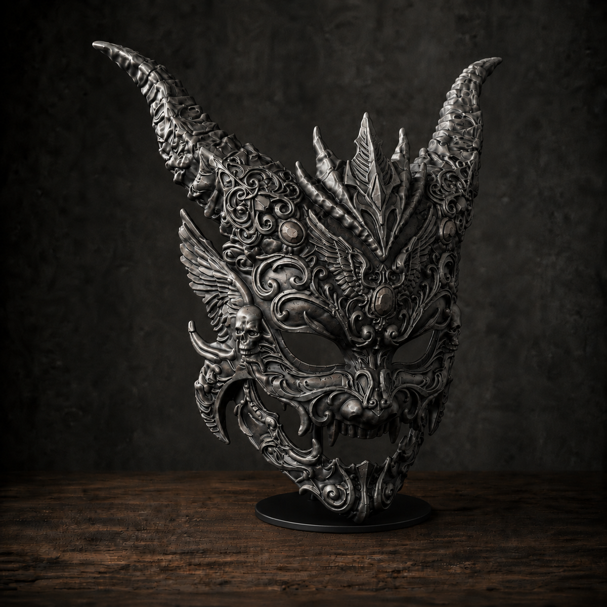 The Infernal Crown — Horned Demon Masquerade Mask by Gremlin Relics