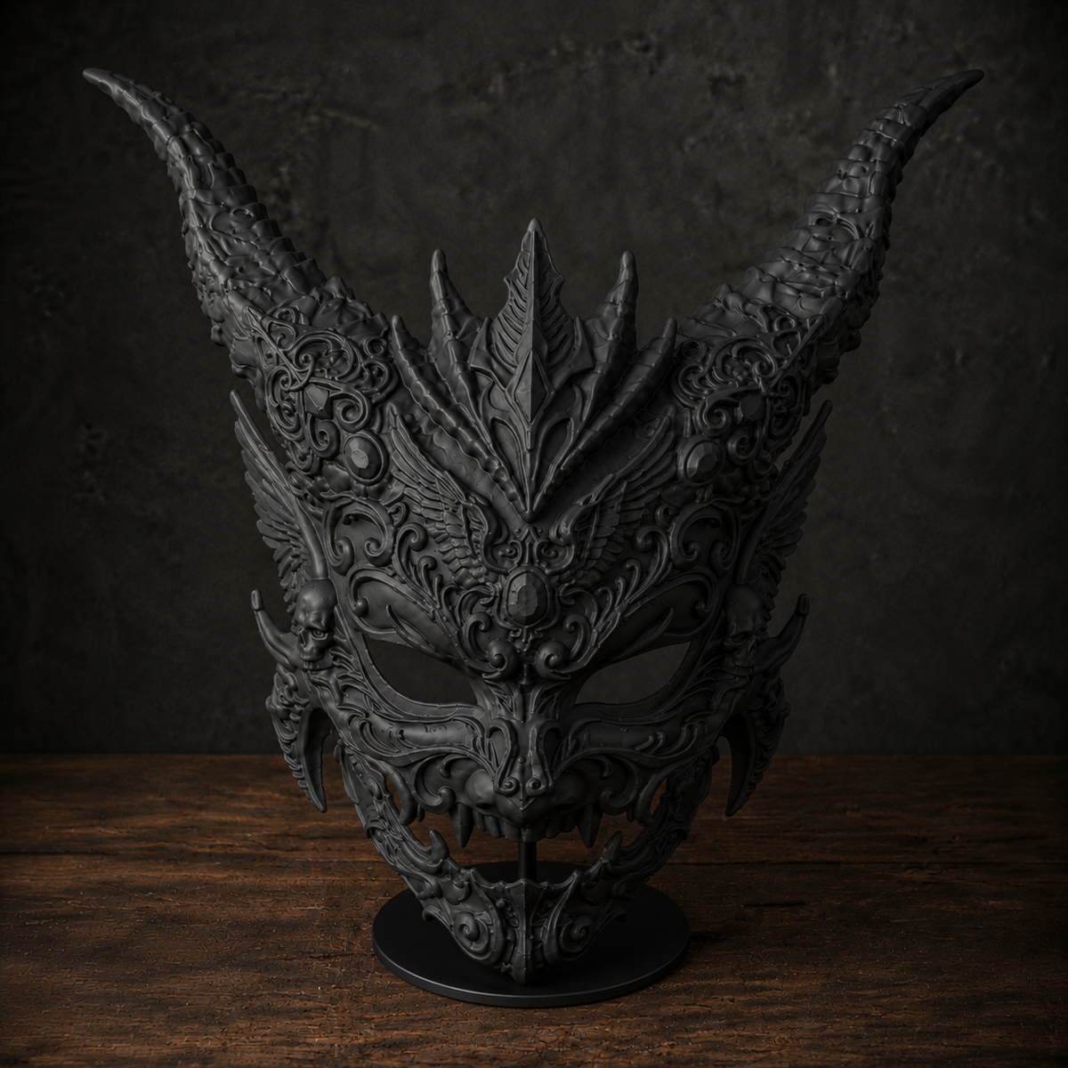 The Infernal Crown — Horned Demon Masquerade Mask by Gremlin Relics