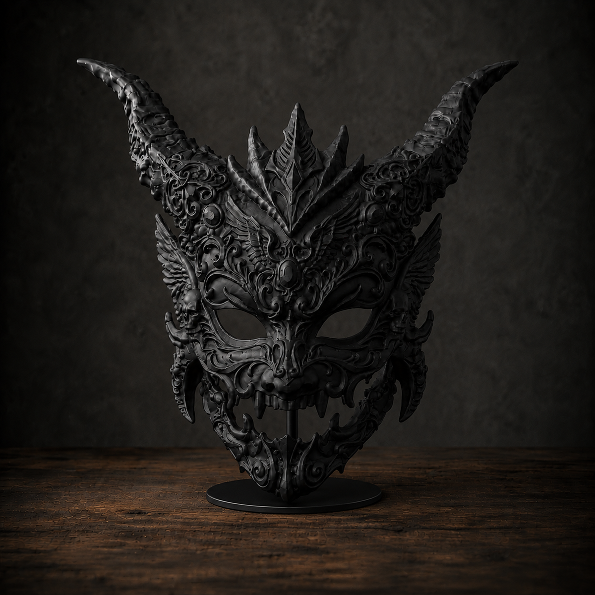 The Infernal Crown — Horned Demon Masquerade Mask by Gremlin Relics