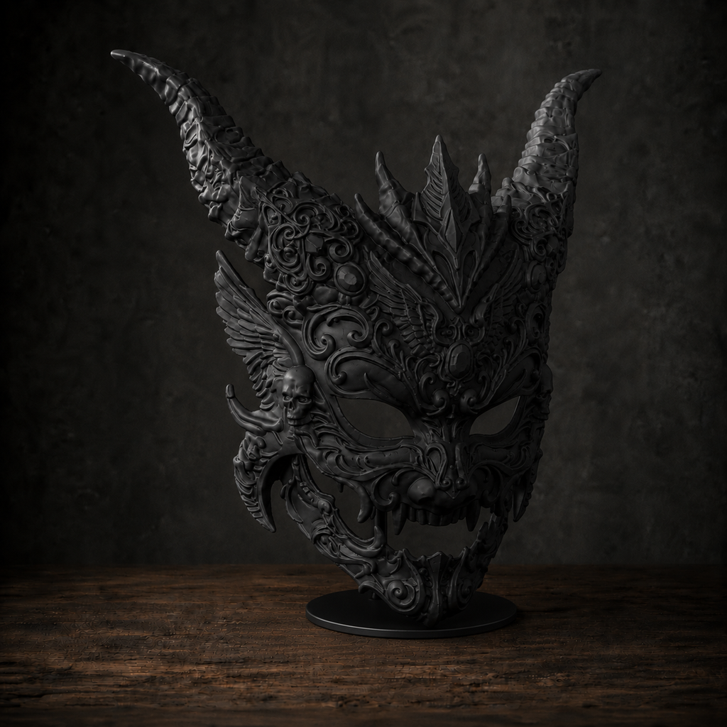 The Infernal Crown — Horned Demon Masquerade Mask by Gremlin Relics