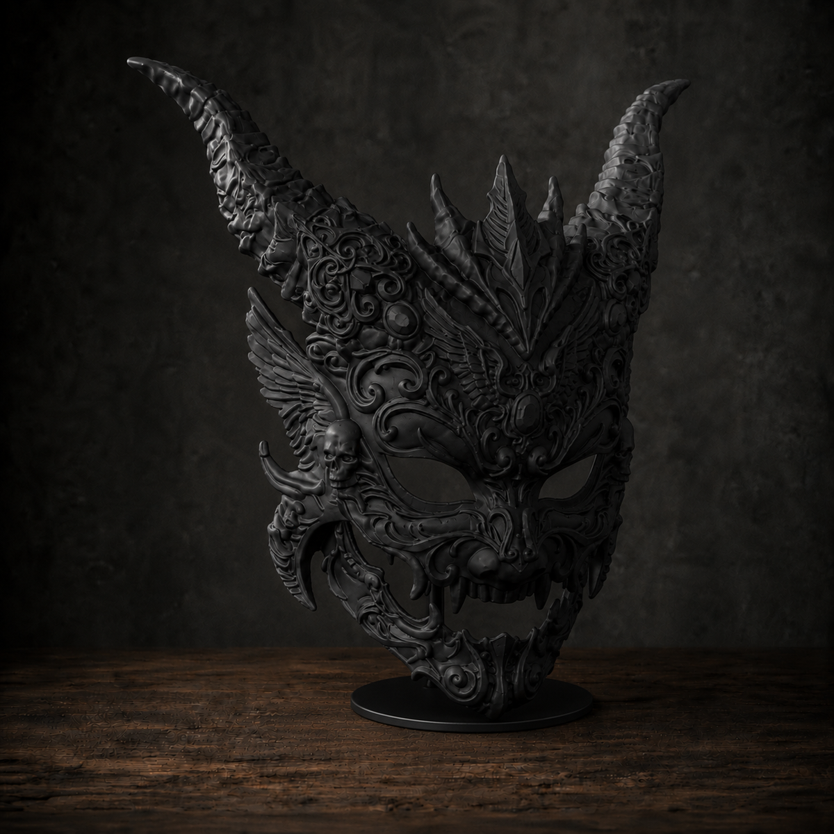 The Infernal Crown — Horned Demon Masquerade Mask by Gremlin Relics