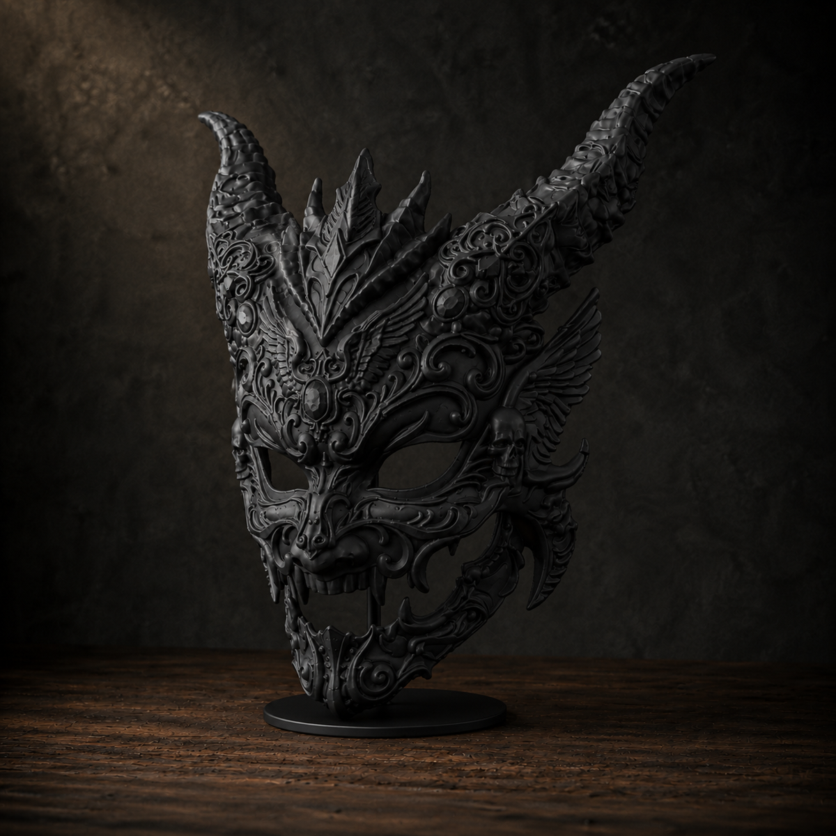 The Infernal Crown — Horned Demon Masquerade Mask by Gremlin Relics