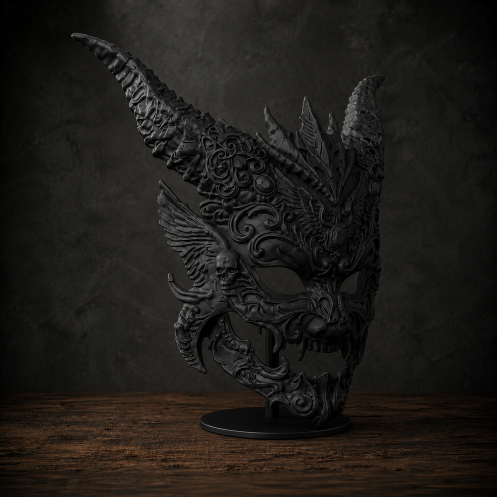 The Infernal Crown — Horned Demon Masquerade Mask by Gremlin Relics