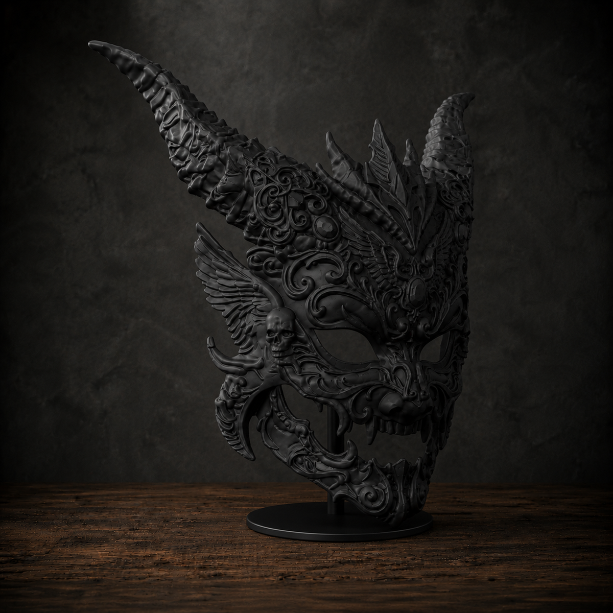 The Infernal Crown — Horned Demon Masquerade Mask by Gremlin Relics