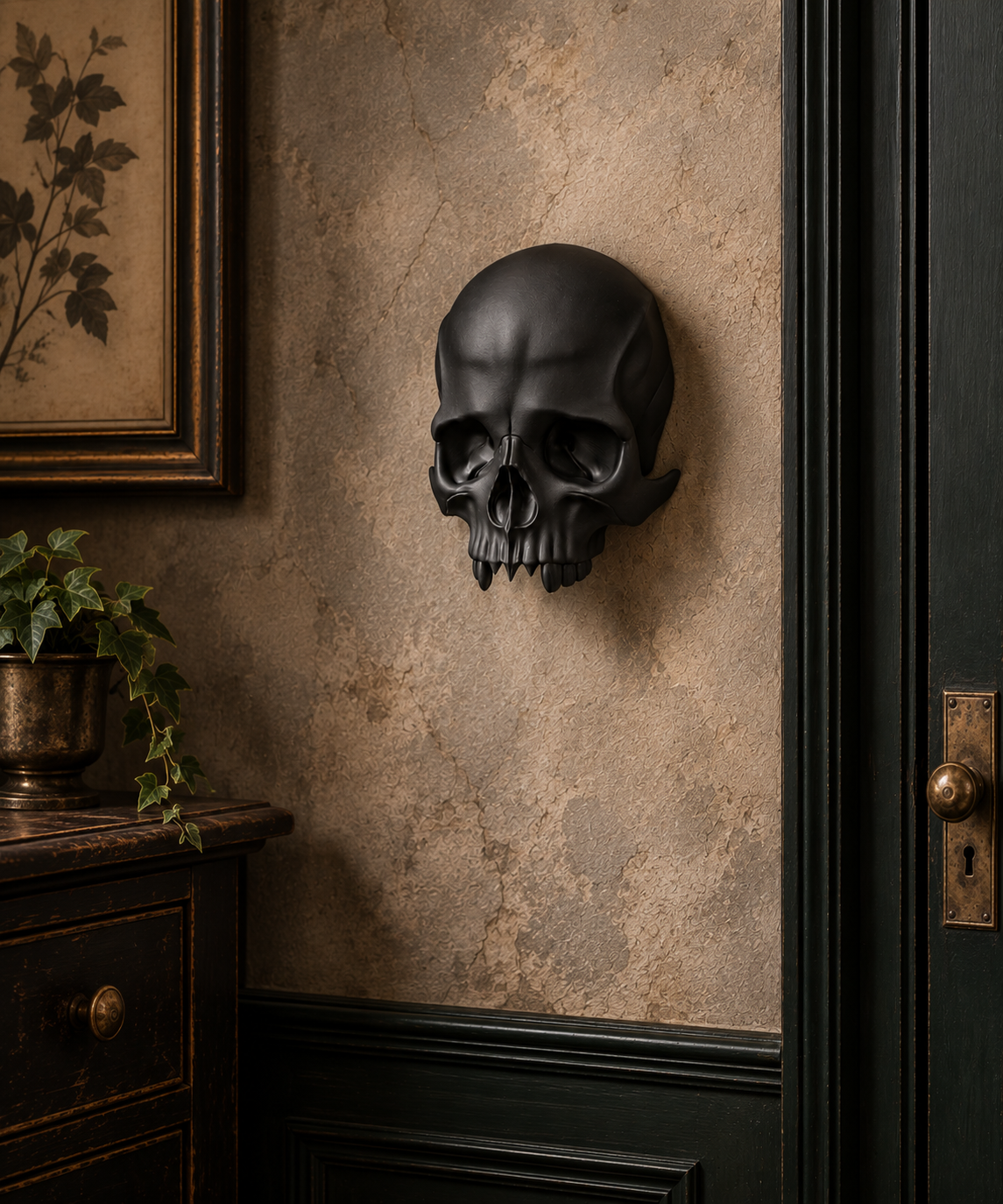 The Kept Secret — Skull Wall Mount with Hidden Compartment by Gremlin Relics
